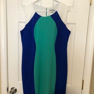 Colorblock knee length dress